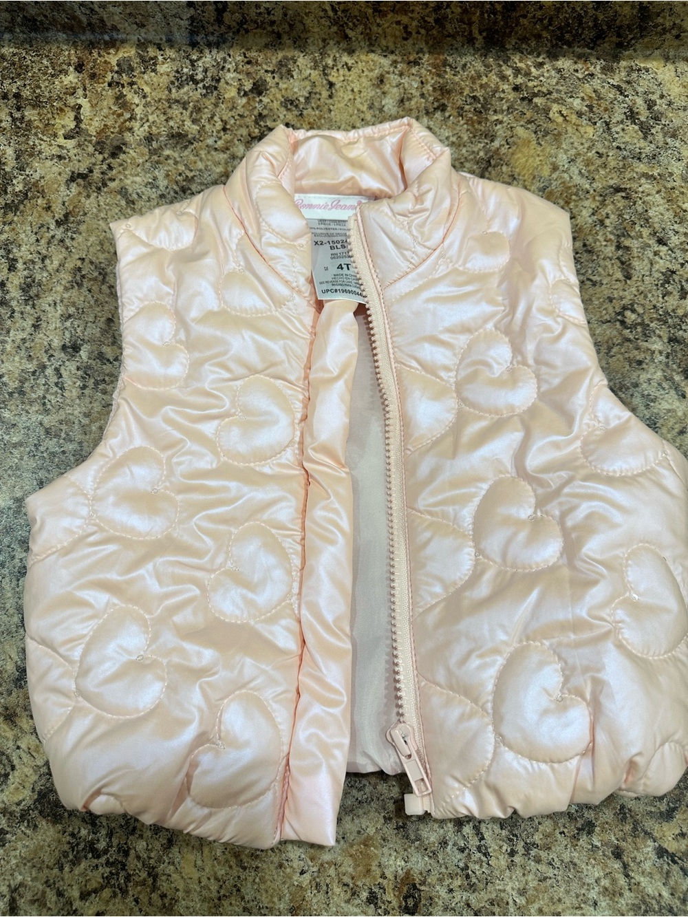 Bonnie Jean Girls 4t pink metallic heart vest